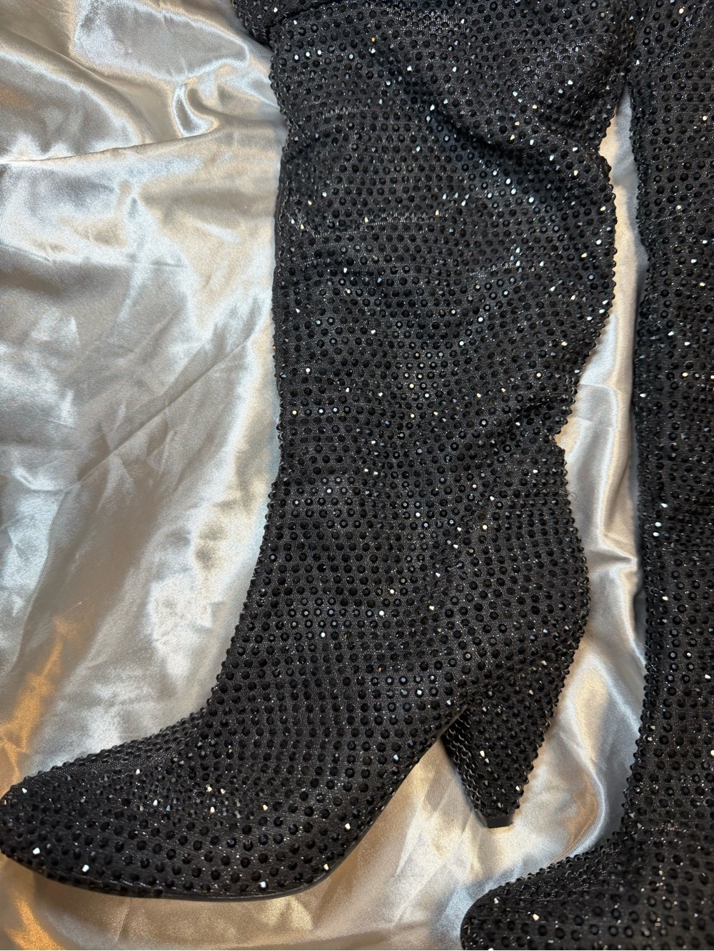 INC International Concepts Black Sequin Over-the-Knee Boots - Picture 2 of 9